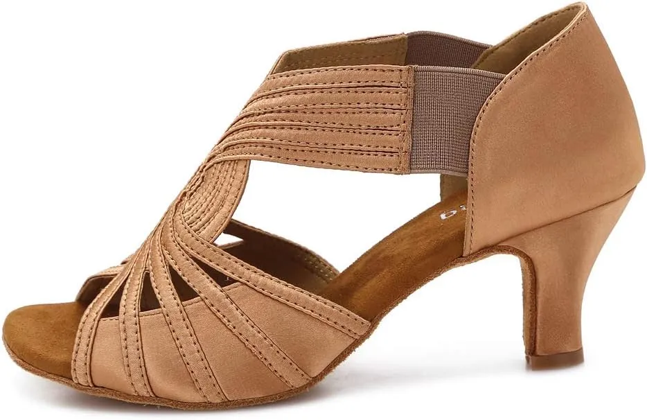 Ballroom Dance Shoes Women Latin Salsa Practice Dancer Shoes 2.5'' Heels YT02