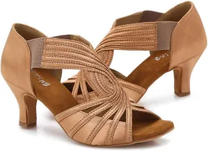 Ballroom Dance Shoes Women Latin Salsa Practice Dancer Shoes 2.5'' Heels YT02