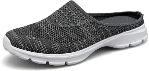 baobeijiadao Womens Mesh Mules Slip On Shoes Backless Sneakers Knit Flats Non-Slip Walking Shoes