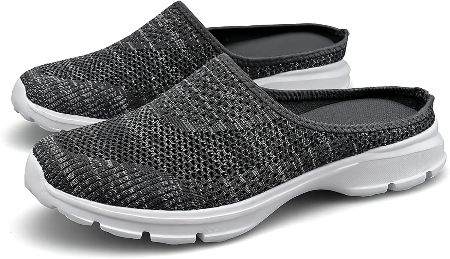baobeijiadao Womens Mesh Mules Slip On Shoes Backless Sneakers Knit Flats Non-Slip Walking Shoes
