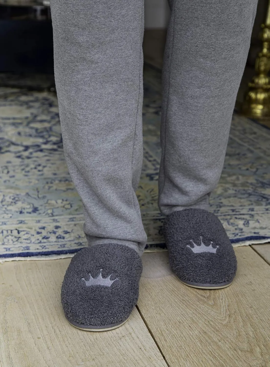 Barefoot Dreams CozyChic® Disney Slipper Graphite XL (US Men's 13-14) M