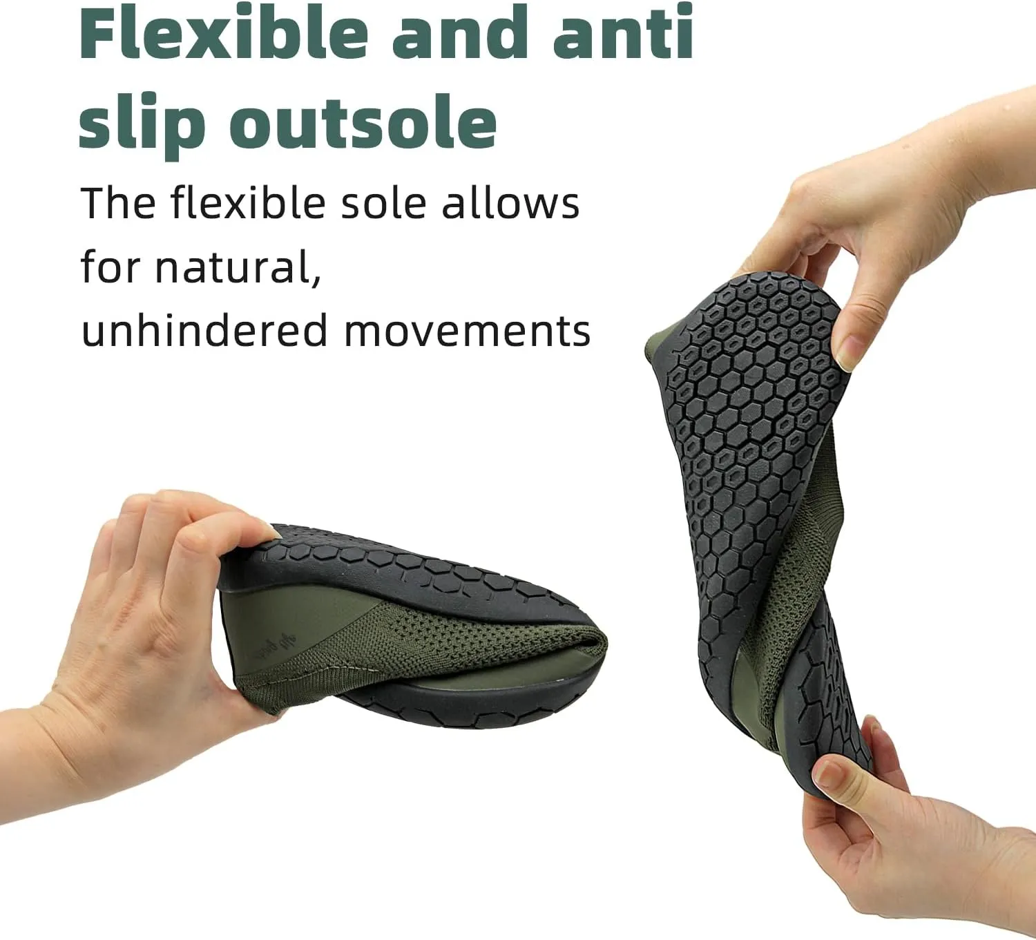 Barefoot Grounding Shoes Slip On Wide Toe Box Conductive Flexible Outsole Zero Drop Connect to Earth More Energy Reduce Stress Enhancing Movement Better Sleep Pain Relief