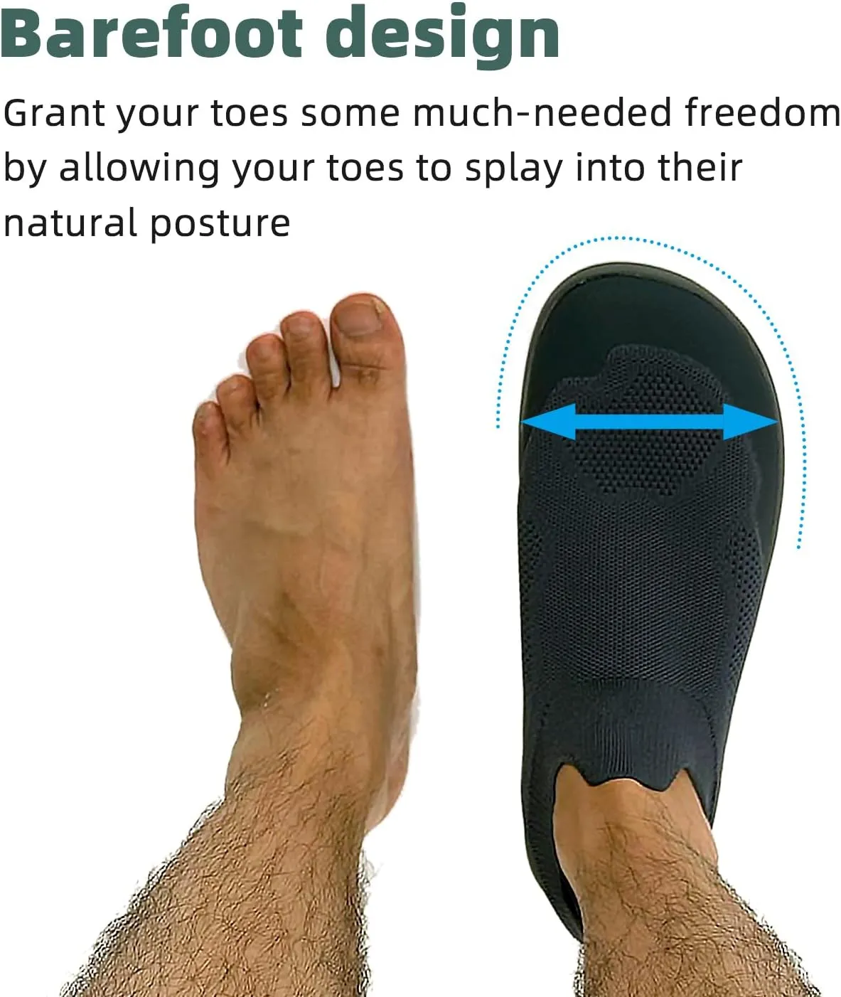 Barefoot Grounding Shoes Slip On Wide Toe Box Conductive Flexible Outsole Zero Drop Connect to Earth More Energy Reduce Stress Enhancing Movement Better Sleep Pain Relief