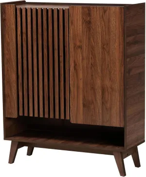 Baxton Studio Paricia Shoe Cabinet, One Size, Walnut Brown