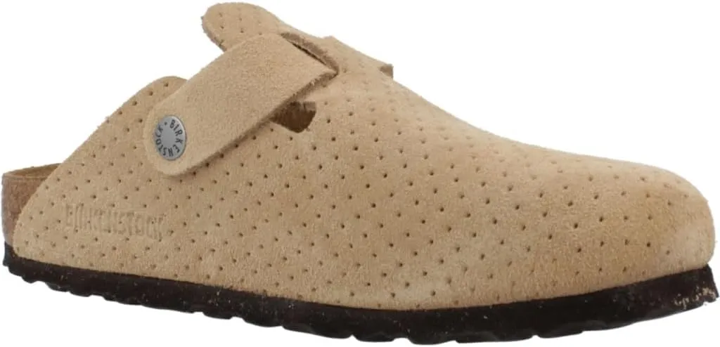 Birkenstock Boston suede emboss dots Woman Beige