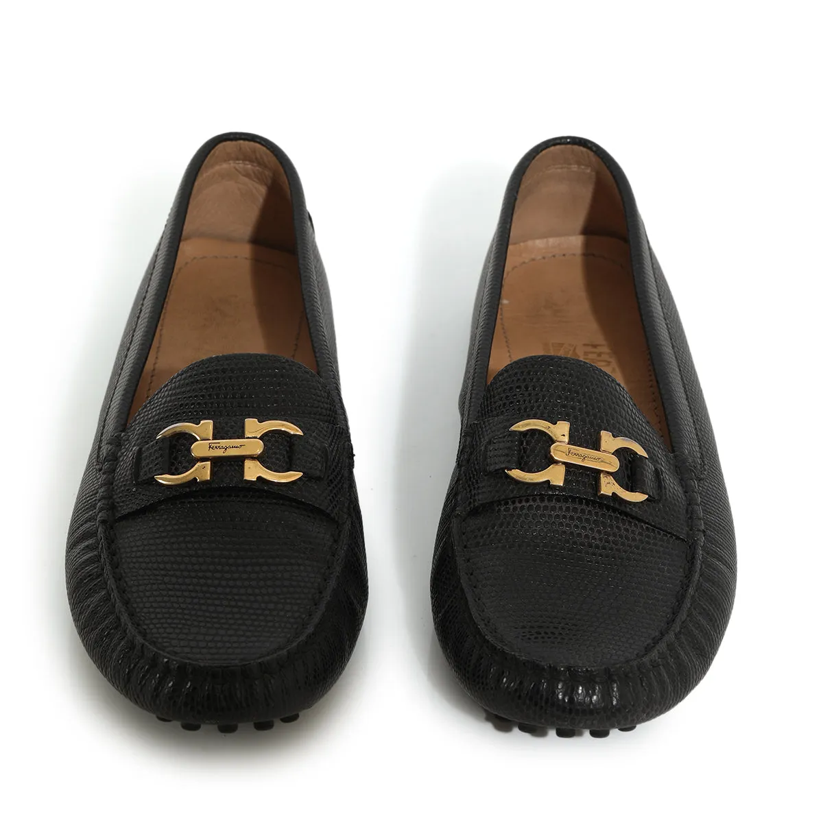 Black Gancini Leather Loafer Size 5M