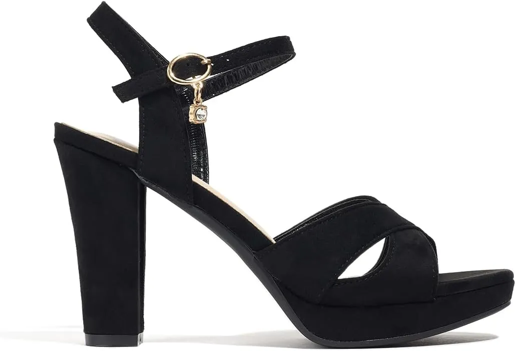 Block Heeled Platform Sandals Chunky Open Toe Shoes for Women