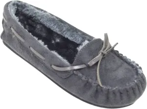 Blueberry Womens Faux Soft Suede Fur Lined Moccasin House Slippers Indoor Outdoor