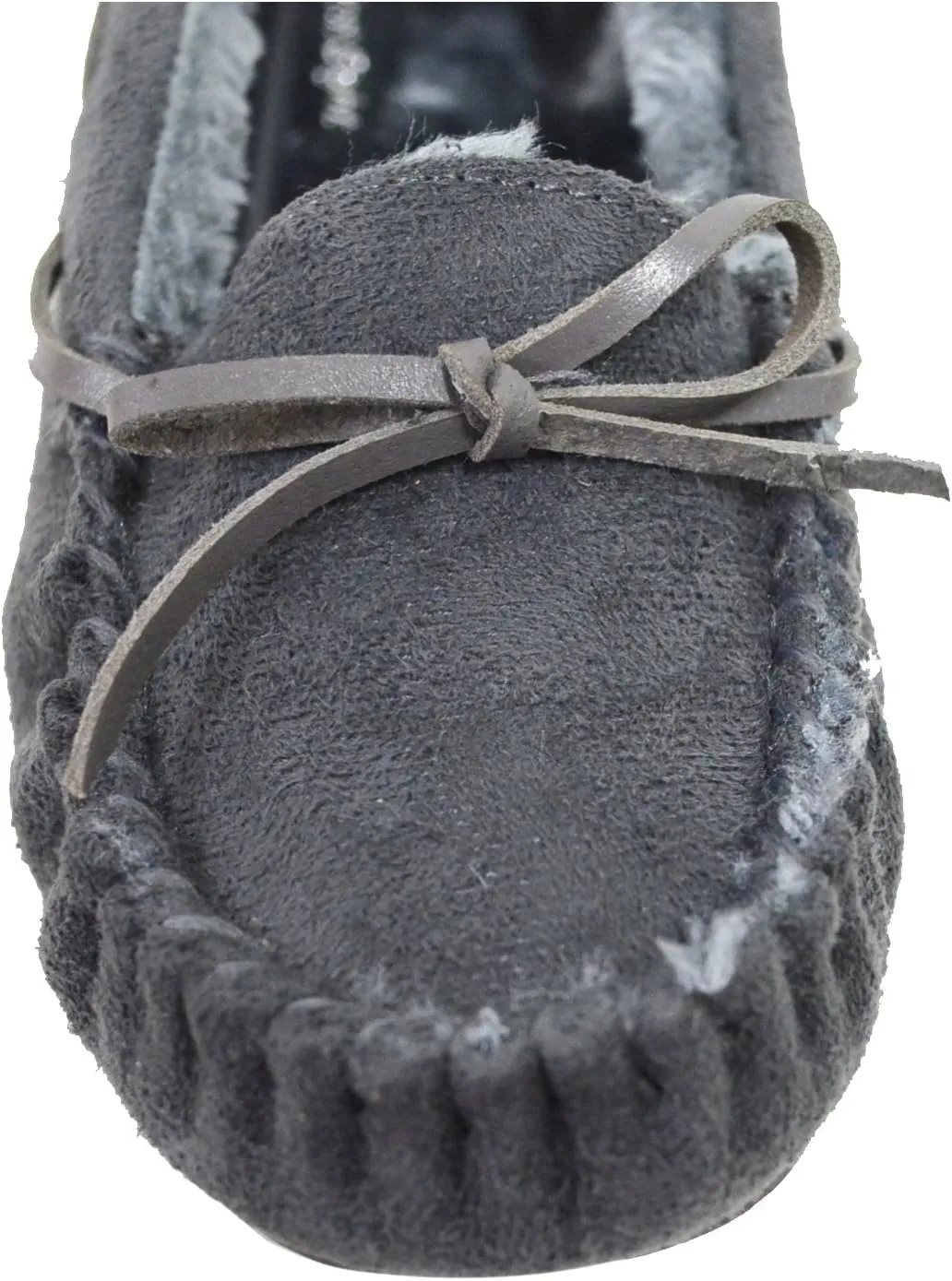 Blueberry Womens Faux Soft Suede Fur Lined Moccasin House Slippers Indoor Outdoor