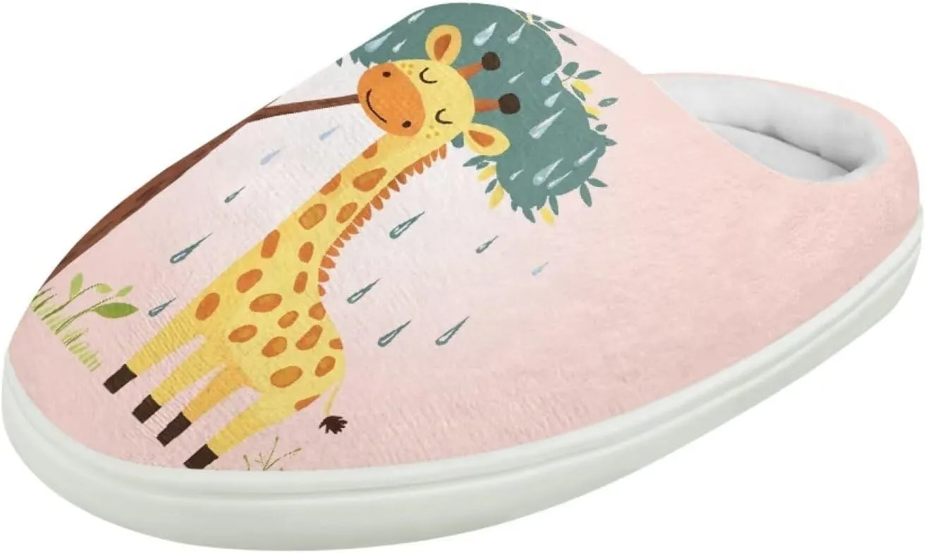 Boy Girls Cute Fluffy Plush Slipper Animal Print House Slippers Winter Non Slip Warm Indoor Soft Fuzzy Shoes US9-15