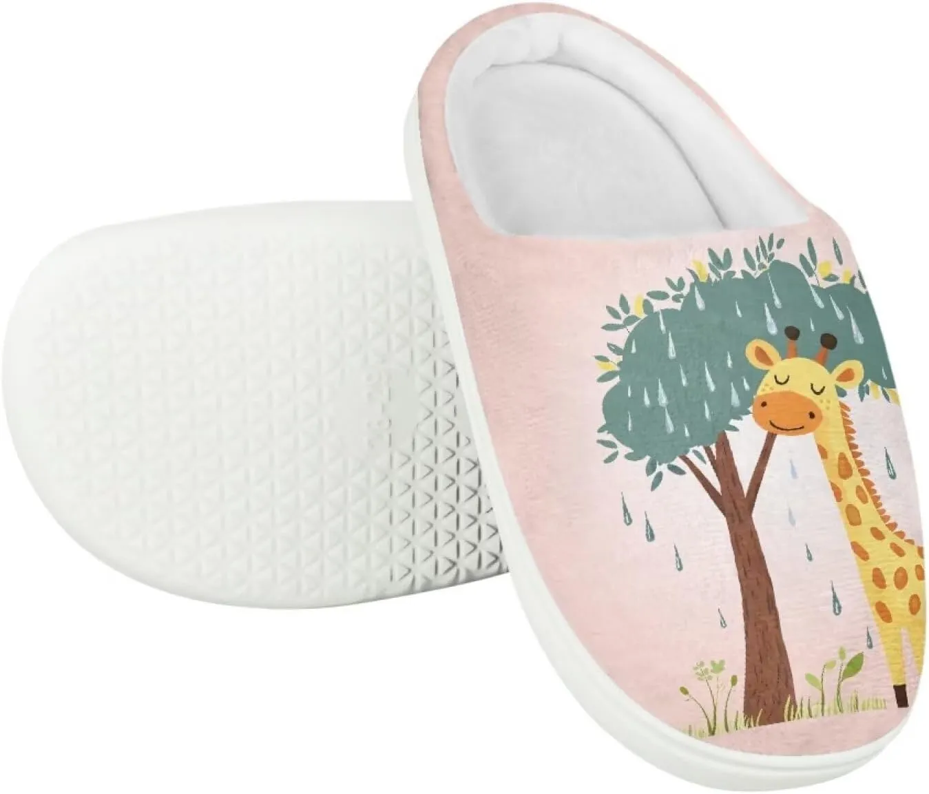 Boy Girls Cute Fluffy Plush Slipper Animal Print House Slippers Winter Non Slip Warm Indoor Soft Fuzzy Shoes US9-15