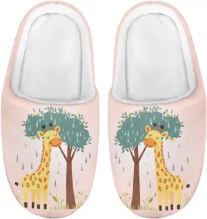 Boy Girls Cute Fluffy Plush Slipper Animal Print House Slippers Winter Non Slip Warm Indoor Soft Fuzzy Shoes US9-15