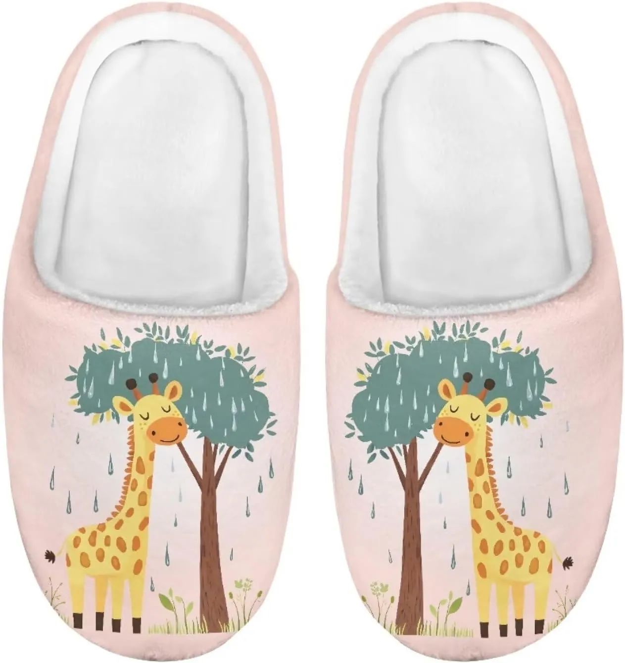 Boy Girls Cute Fluffy Plush Slipper Animal Print House Slippers Winter Non Slip Warm Indoor Soft Fuzzy Shoes US9-15