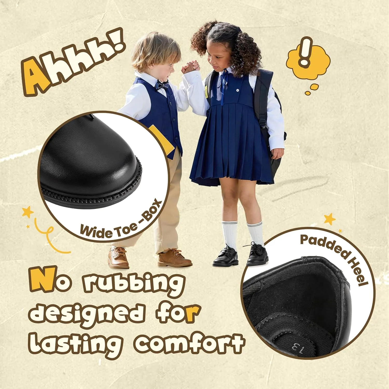 Boys Girls Dress Shoes Toddler Little Big Kid Oxford Shoes PU Leather School Uniform Wedding Loafer Flats White Baby Black Brown Lace-Up Casual Comfort Classic Formal Slip-On Walking Outdoor Party