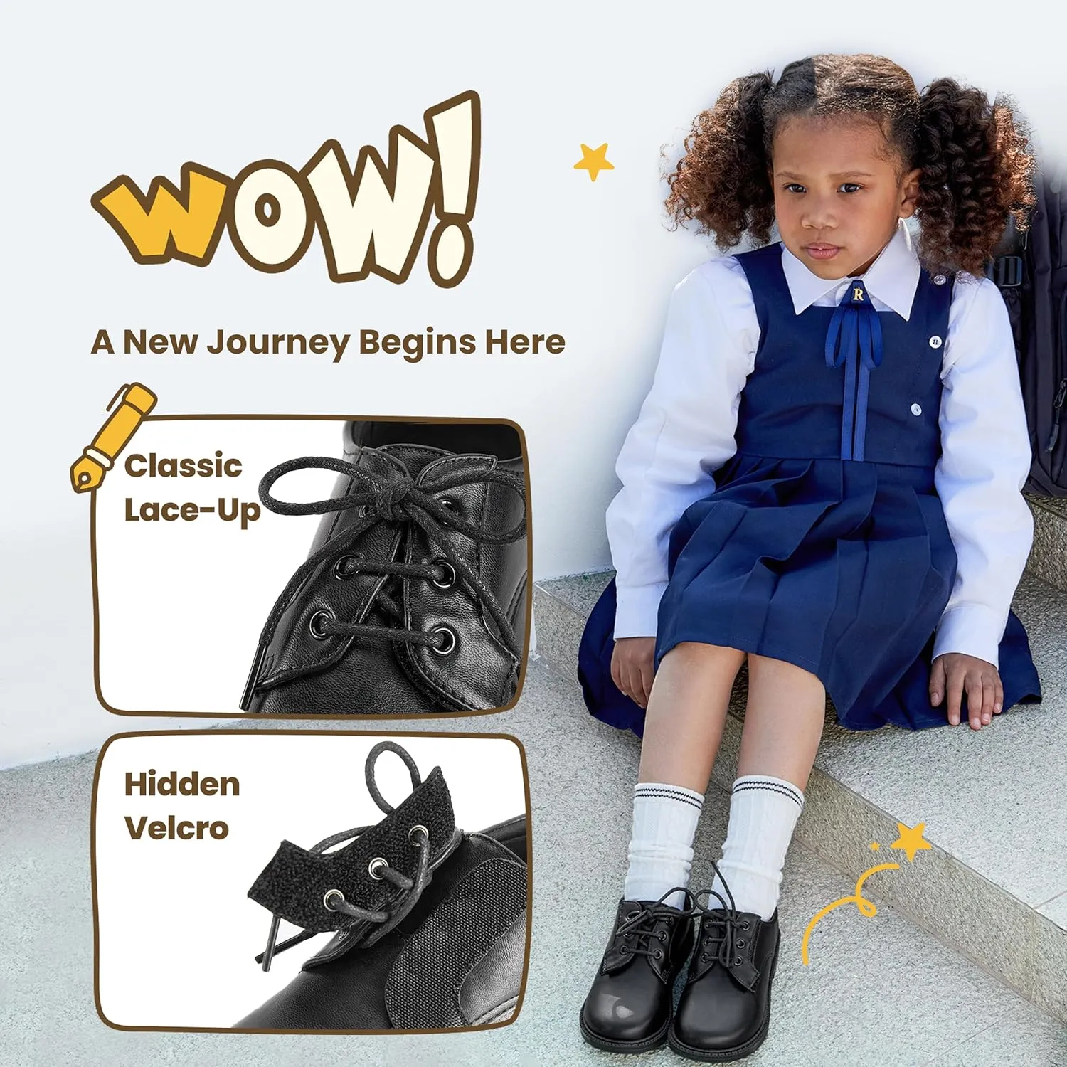 Boys Girls Dress Shoes Toddler Little Big Kid Oxford Shoes PU Leather School Uniform Wedding Loafer Flats White Baby Black Brown Lace-Up Casual Comfort Classic Formal Slip-On Walking Outdoor Party