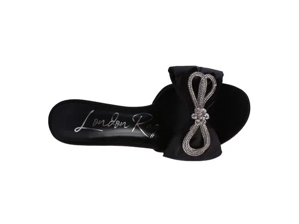 BRAG IN CRYSTAL BOW SATIN HIGH HEELED SANDALS