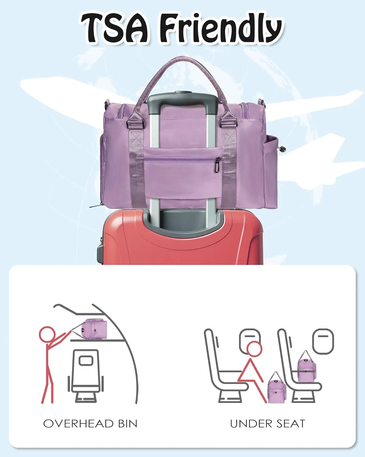 bridal shower gifts, Initial Travel Duffel Bag, Duffel Bag, Personalized Weekender Bag, Monogram Overnight Bag Girlfriend Birthday Gifts for Women Gifts for Teen Girls 8-16 Age