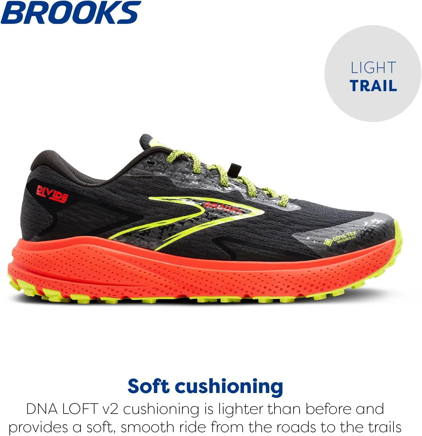 Brooks Men’s Divide 5 GTX Waterproof Trail Running Shoe