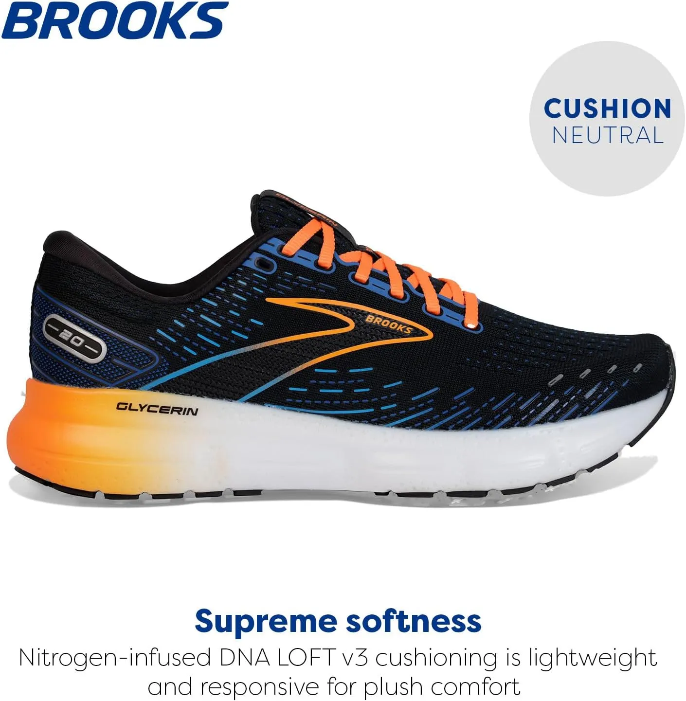 Brooks Men's Glycerin 20 Neutral Running Shoe