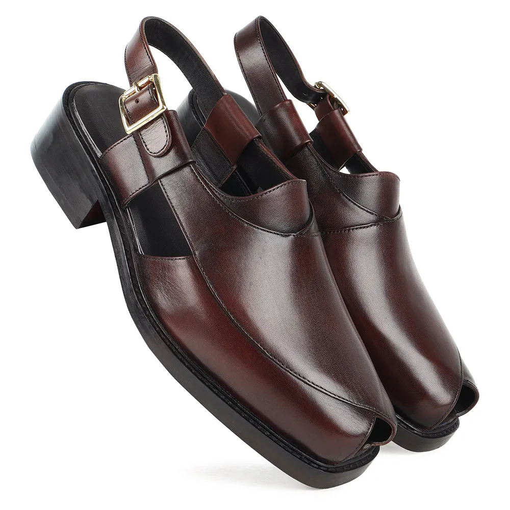 Brown Open Toe T Shape Sandal