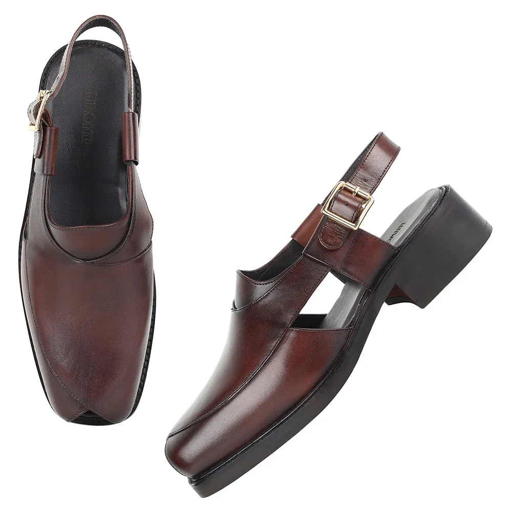 Brown Open Toe T Shape Sandal