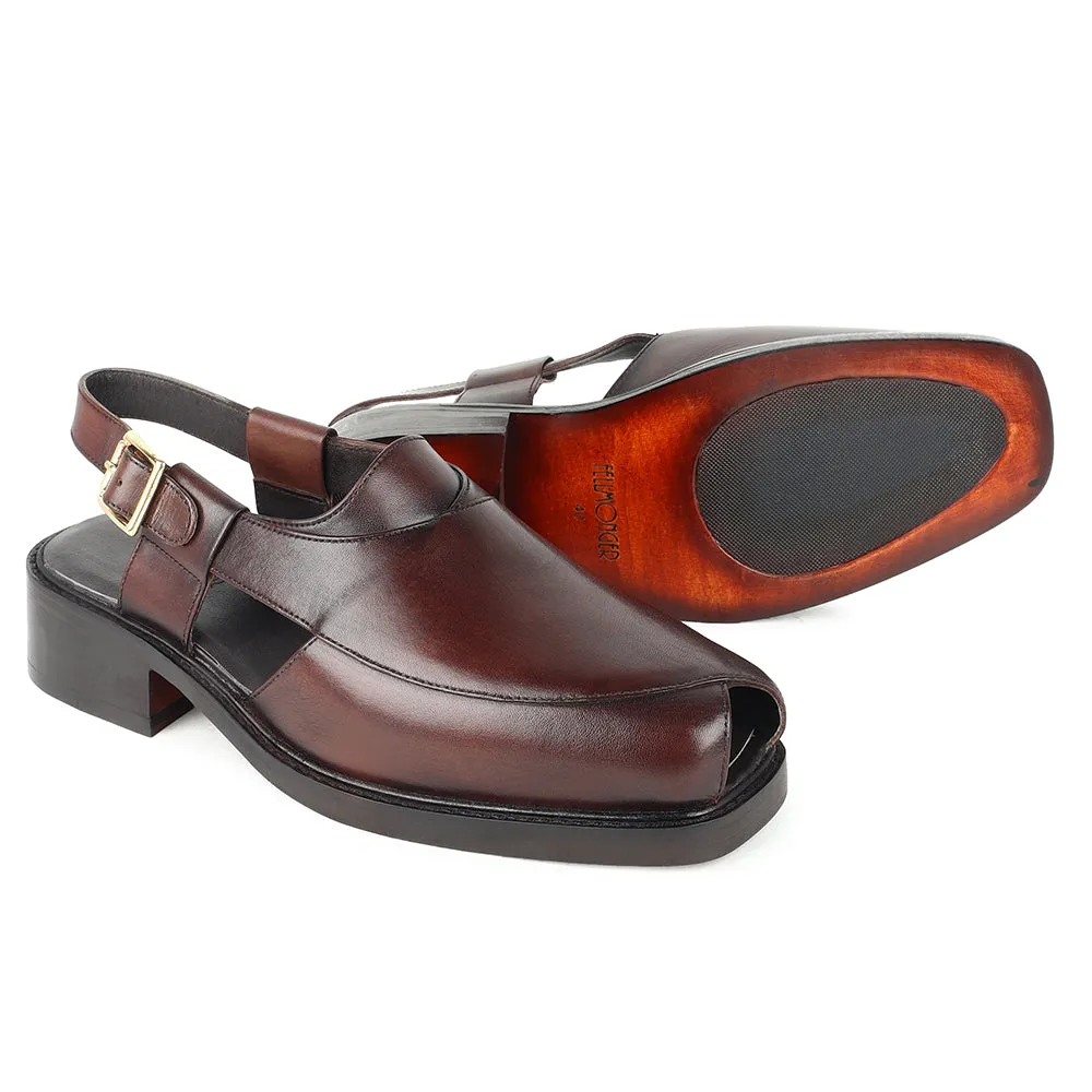 Brown Open Toe T Shape Sandal