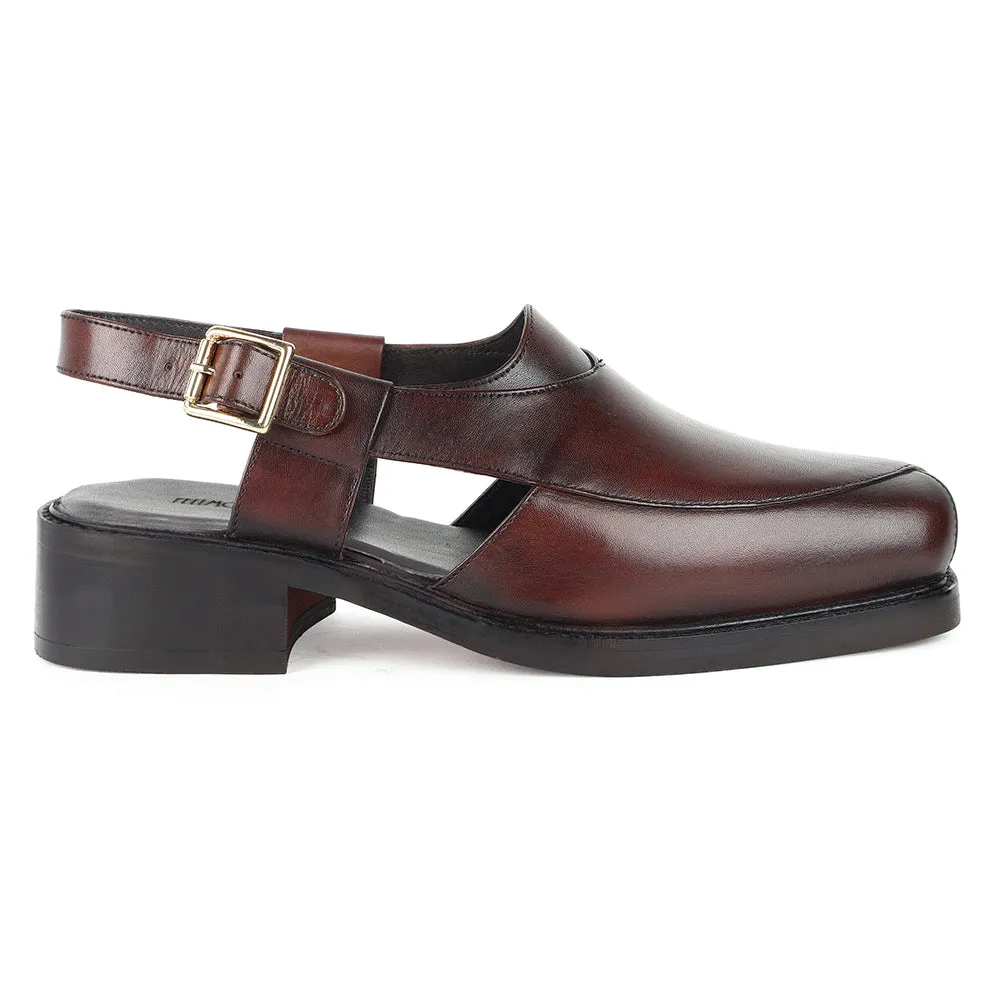 Brown Open Toe T Shape Sandal