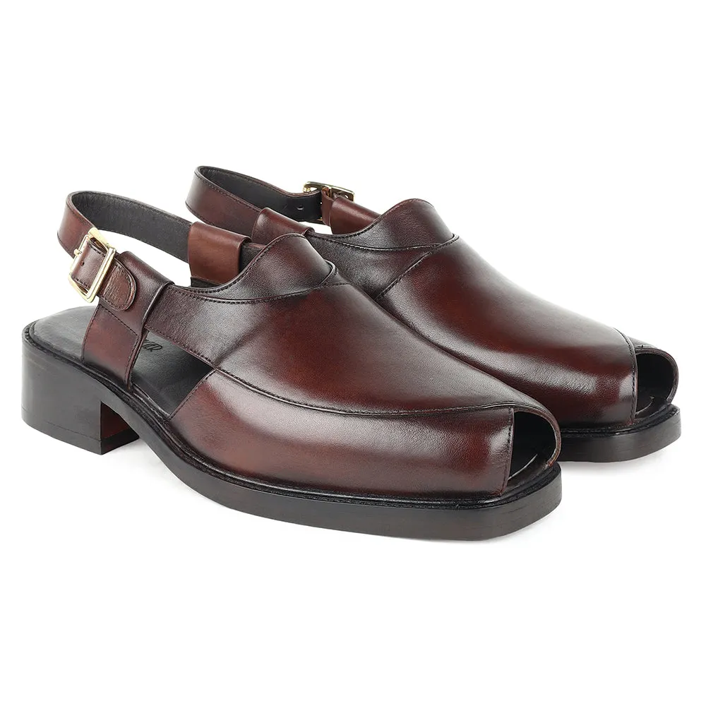 Brown Open Toe T Shape Sandal