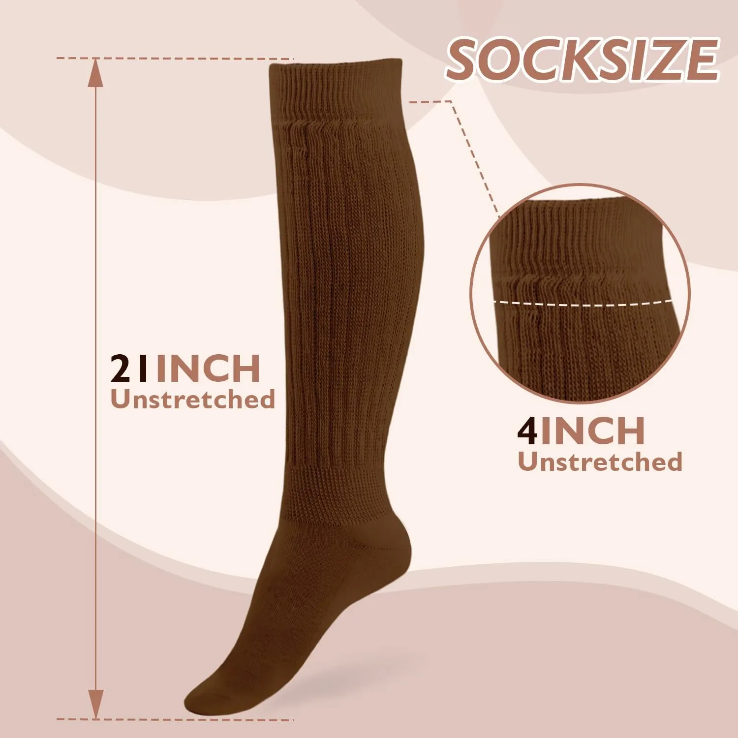 Buauty Women's Slouch Socks, Soft Extra Long Scrunch Knee High Sock fall Winter Knit Slouchy Thigh High Boot Socks