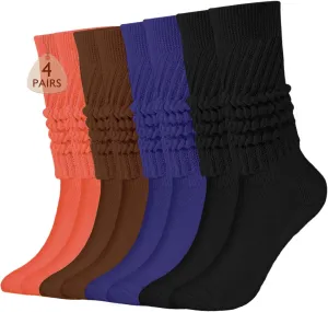Buauty Women's Slouch Socks, Soft Extra Long Scrunch Knee High Sock fall Winter Knit Slouchy Thigh High Boot Socks