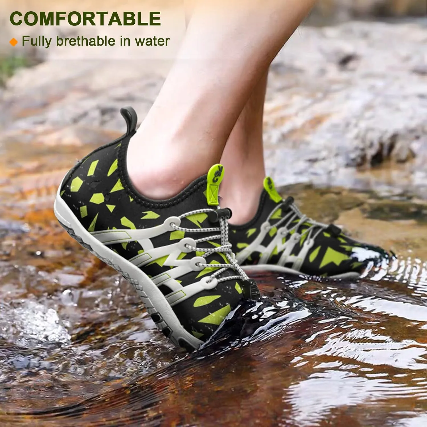 BULLIANT Water Shoes Men, Unisex Barefoot Aqua Shoes for Men Women Hiking Swimming Shoe
