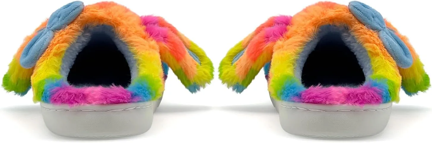 Bunny Animal Slippers for Women and Men, Cute Bow Fuzzy Fluffy Comfy Plush Cartoon Woman Preppy Funny Furry Rabbit Pillow Cloud Home Bedroom House Slipper for Womens Indoor and Outdoor