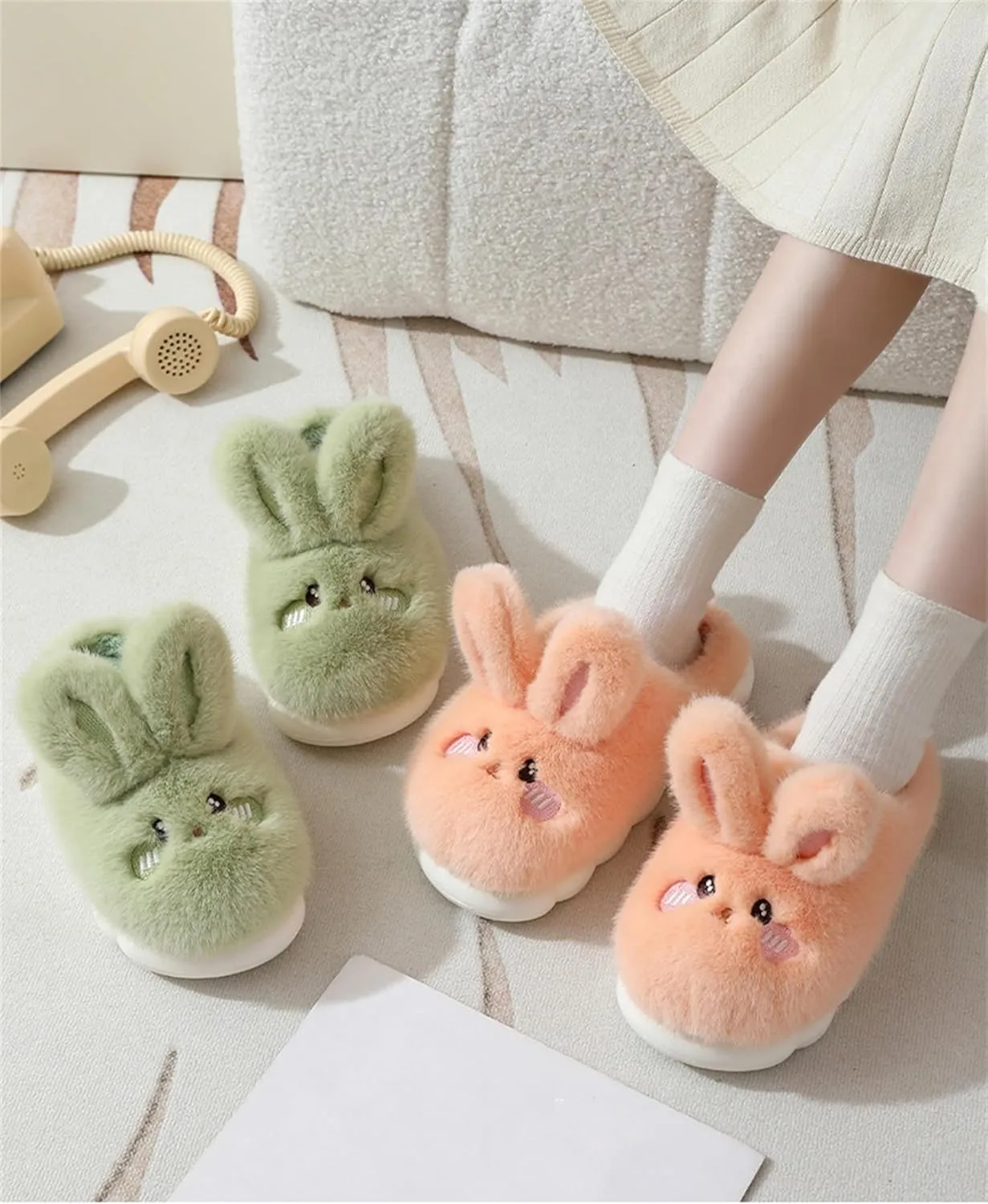 Bunny Cotton Slippers - Home Cartoon Slippers for Men & Women