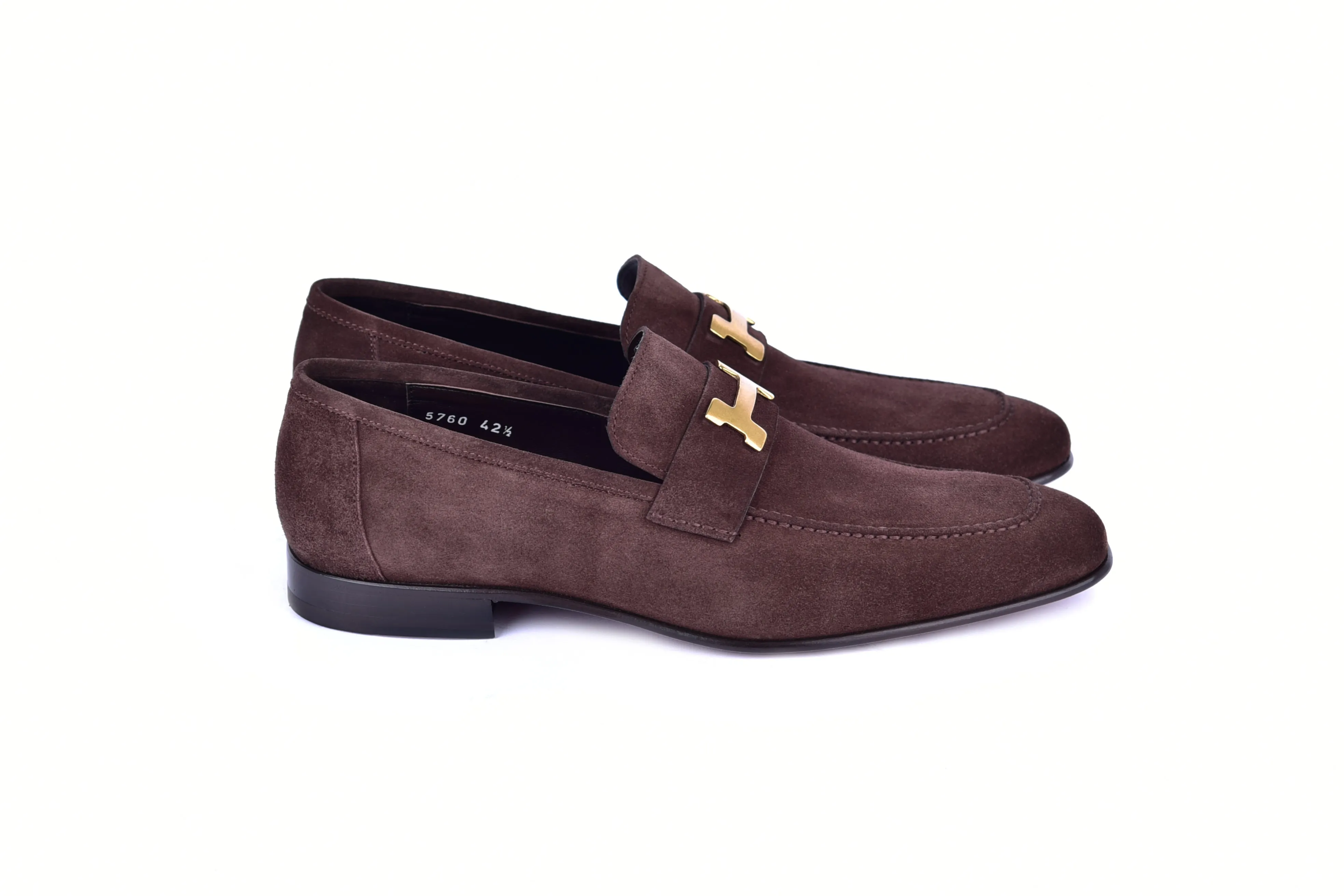 C02010- 5760S H buckle Brown Suede