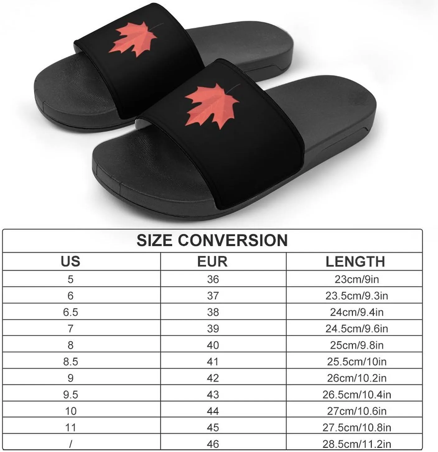 Canadian Maple Leaf PVC Home Slippers Non Slip Shower Shoes Bathroom Slippers Sandals for Women Men