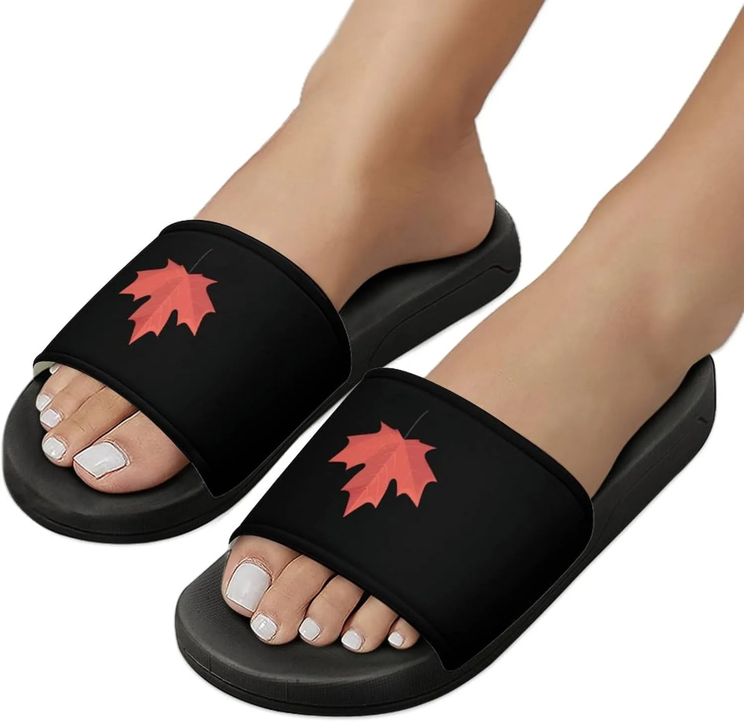 Canadian Maple Leaf PVC Home Slippers Non Slip Shower Shoes Bathroom Slippers Sandals for Women Men