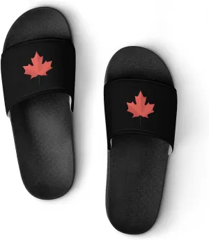 Canadian Maple Leaf PVC Home Slippers Non Slip Shower Shoes Bathroom Slippers Sandals for Women Men