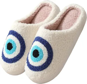Cartoon Slippers for Womens Mens Cute Cozy Plush Warm Slip-on House Shoes for Indoor and Outdoor Meet Me at Midnight Strawberry Mushroom Evil Eyes Love Heart Slippers