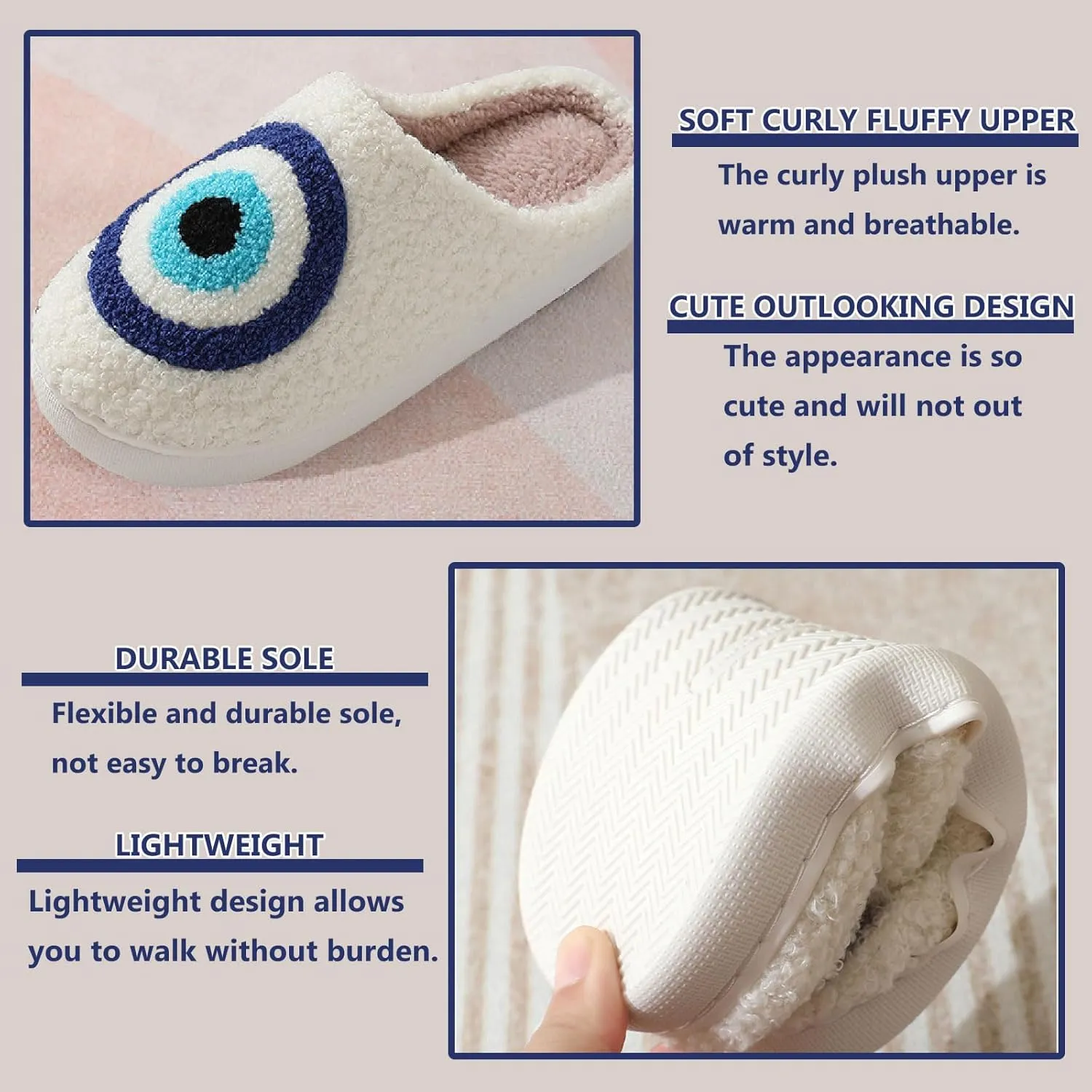 Cartoon Slippers for Womens Mens Cute Cozy Plush Warm Slip-on House Shoes for Indoor and Outdoor Meet Me at Midnight Strawberry Mushroom Evil Eyes Love Heart Slippers