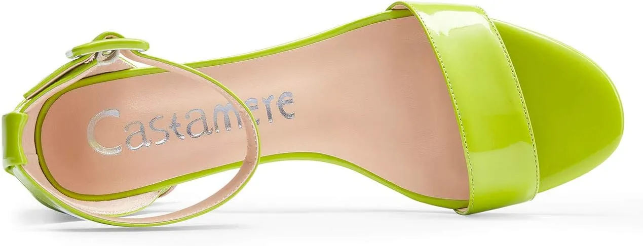 Castamere Womens Chunky Block Heel Sandals Ankle Strap Open Toe Buckle 5CM Heels Sandal