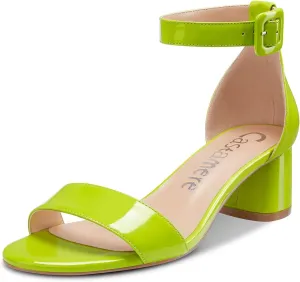 Castamere Womens Chunky Block Heel Sandals Ankle Strap Open Toe Buckle 5CM Heels Sandal