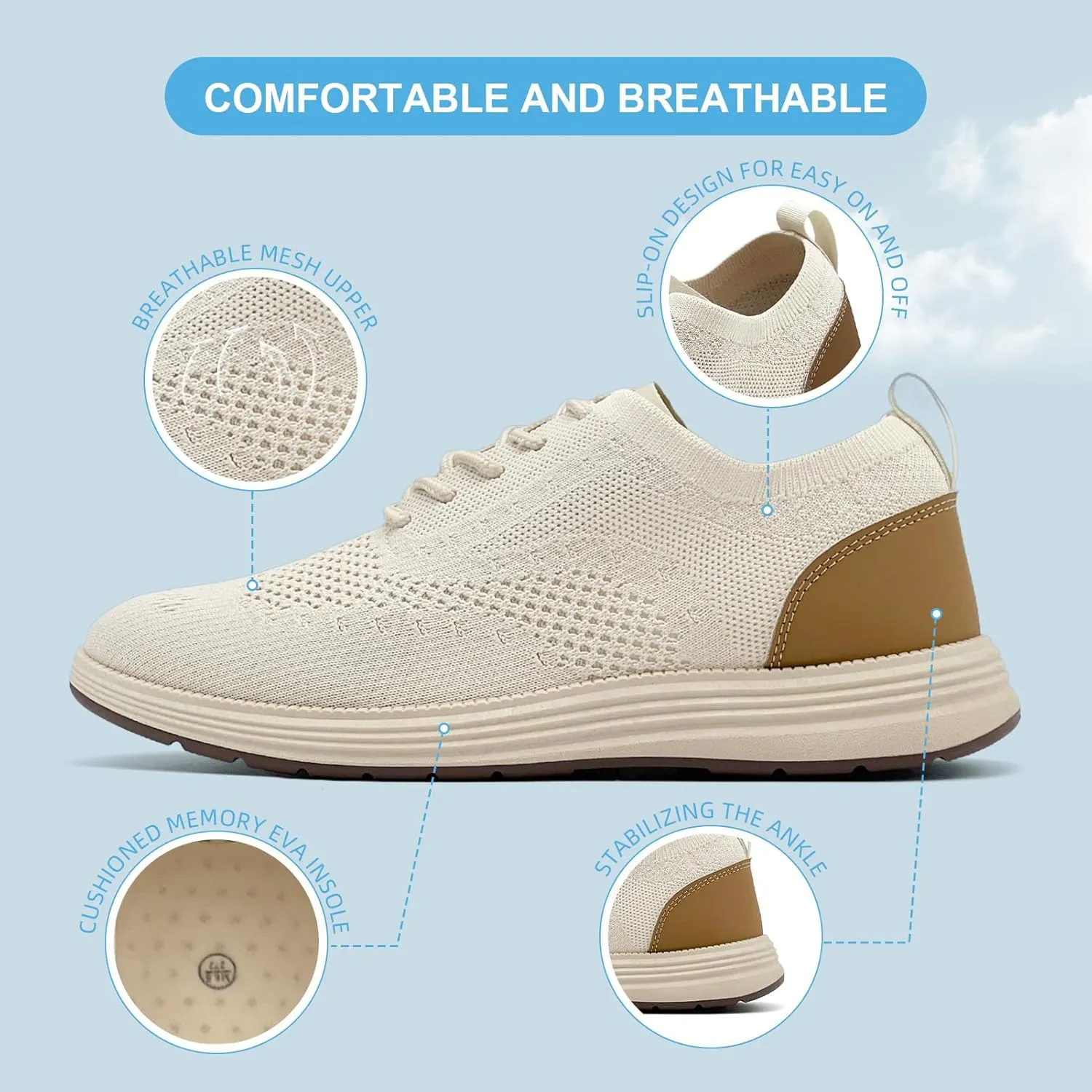 Casual Dress Shoes for Men Business Oxfords Fashion Sneakers Comfortable Loafers Men’s Walking Shoes