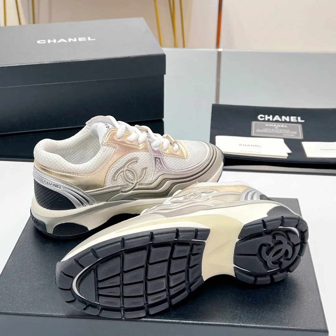 CHANEL Mesh Fabric In Sneaker White One-touch operation Elegant 149791