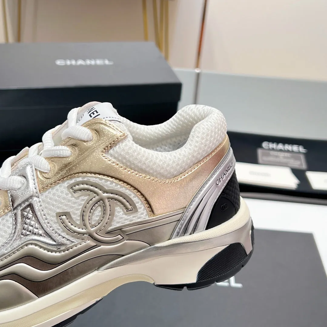 CHANEL Mesh Fabric In Sneaker White One-touch operation Elegant 149791