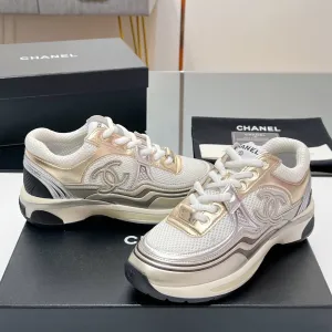 CHANEL Mesh Fabric In Sneaker White One-touch operation Elegant 149791