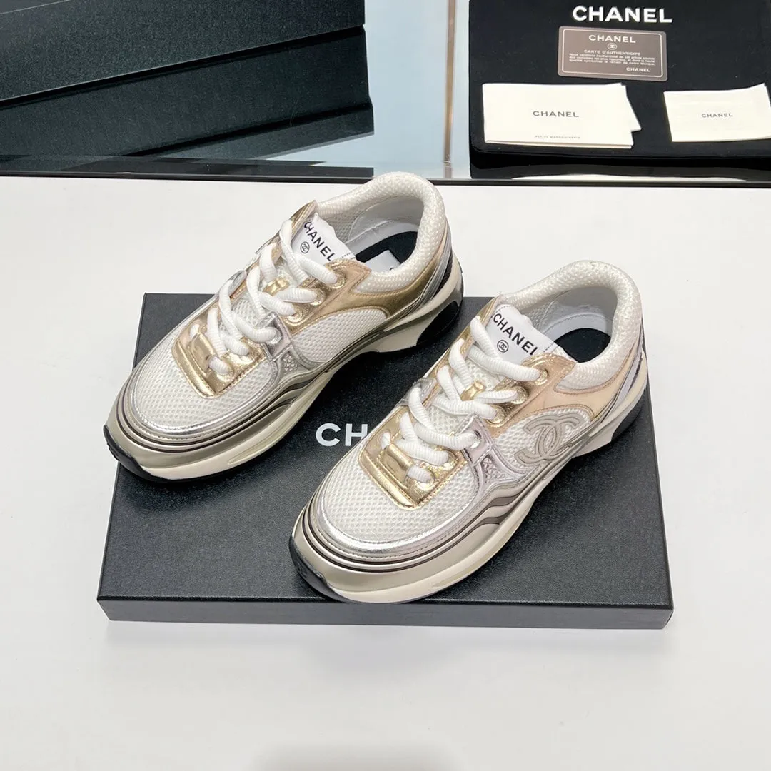 CHANEL Mesh Fabric In Sneaker White One-touch operation Elegant 149791