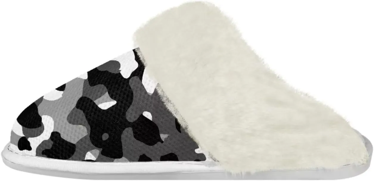 chaqlin Fuzzy Plush Slipper with Fur Edge Unisex's Bedroom House Cozy Soft Memory Foam Slippers Winter Warm Anti Slip Thick Sole Slippers Casual Outdoor Indoor