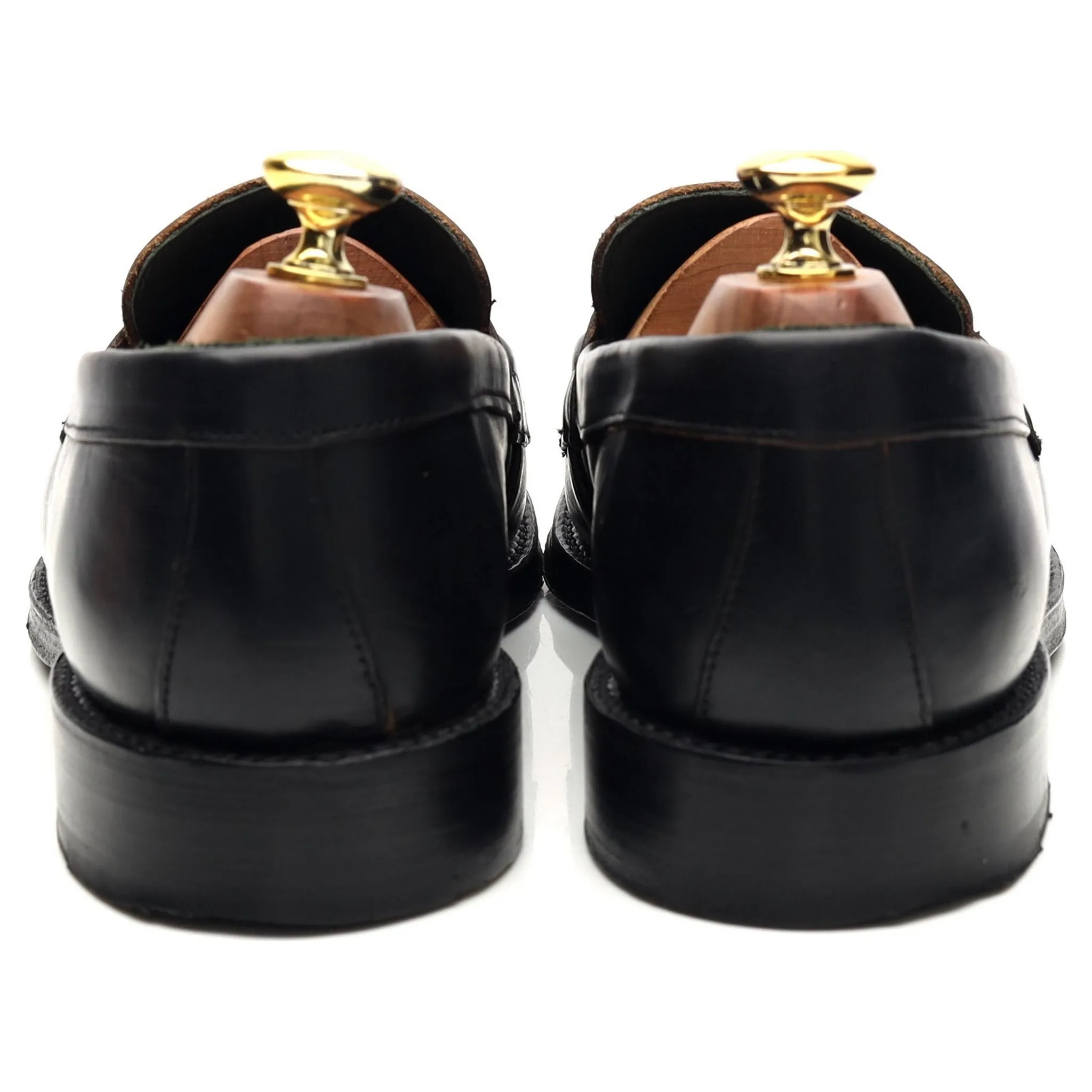 'Charles' Black Leather Loafers UK 8