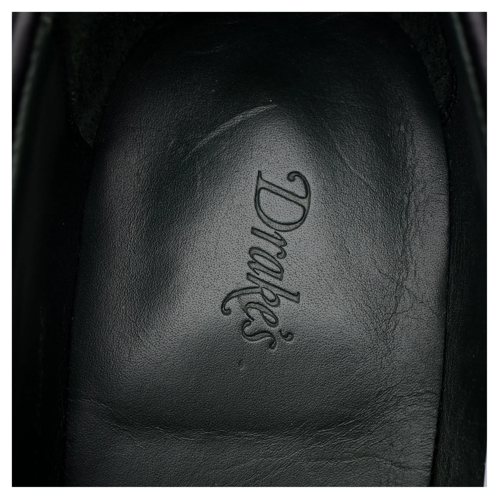 'Charles' Black Leather Loafers UK 8