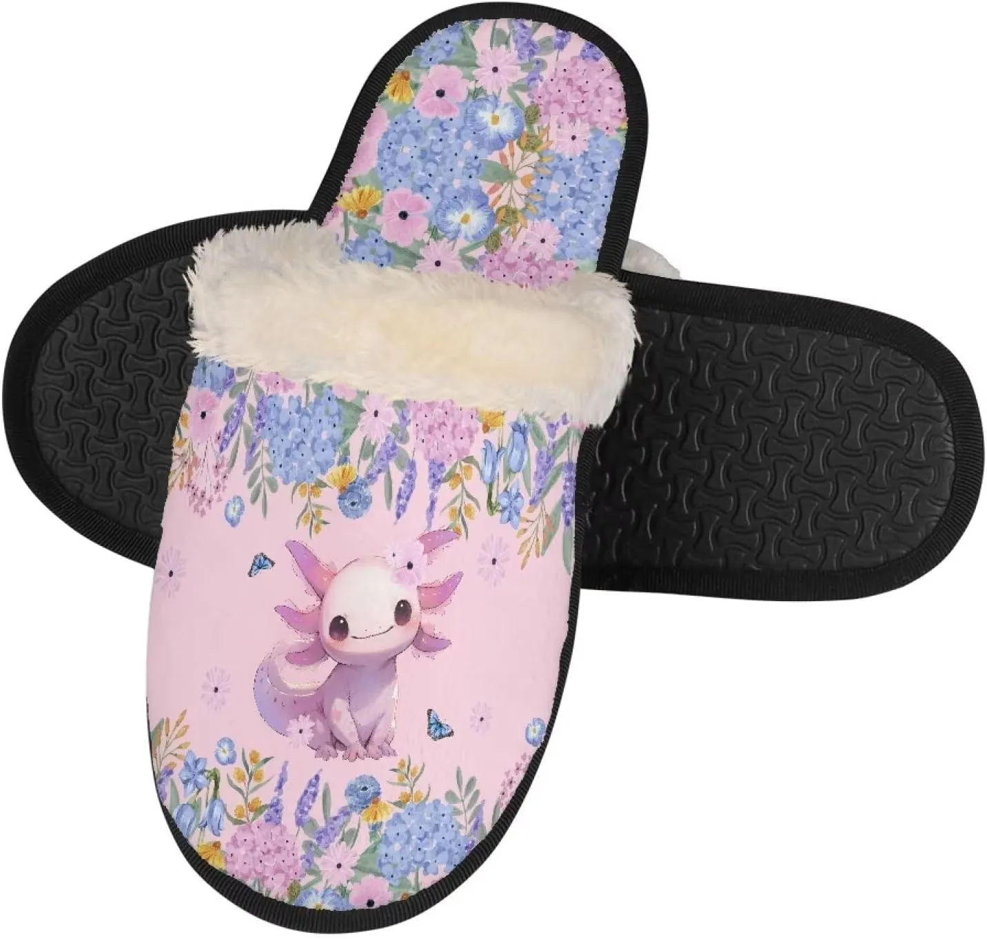 Christmas Slippers Soft Cushion Fuzzy Slippers for Women Indoor Cute Warm Anti-Slip Bedroom Slippers for Kids